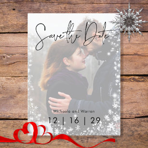 Anuncios Boda de fotos de nieve en invierno Guardar postal 