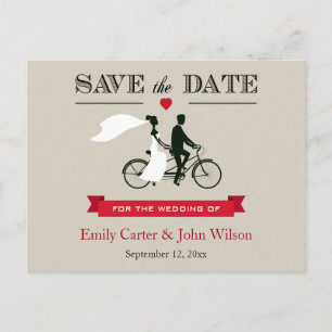 Anuncios Boda en bicicleta tándem Guardar la postal de fech