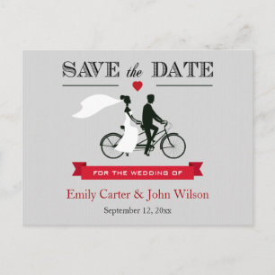 Anuncios Boda en bicicleta tándem Guardar la postal de fech