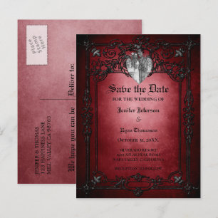 Anuncios Boda gótica de Halloween salva la fecha postal
