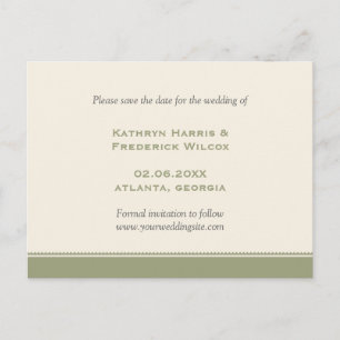 Anuncios Boda personalizada de borde verde salva la postal