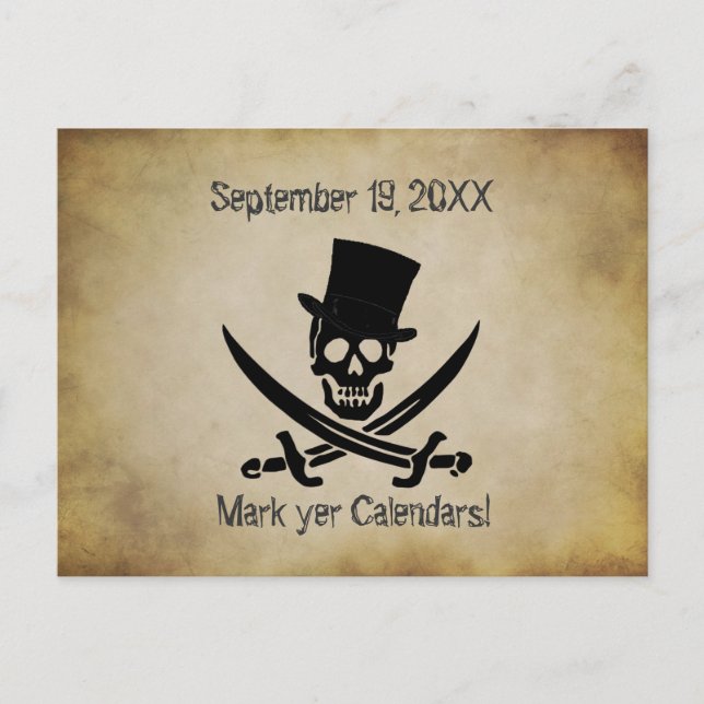 Anuncios Boda pirata salva la postal de fecha (Anverso)