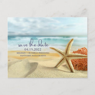 Anuncios Boda Starfish Beach Guardar la postal de fecha