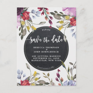 Anuncios boho wildflower boda salva la postal de fecha
