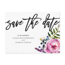 Bonito Flores púrpuras salva la postal de fecha