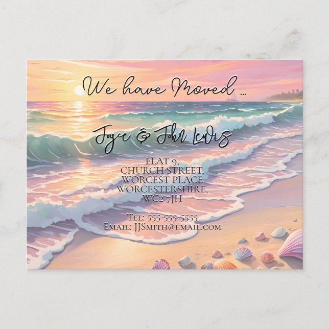 Anuncios Cambio de dirección Postal costera Hogar dulce hog (Anverso)