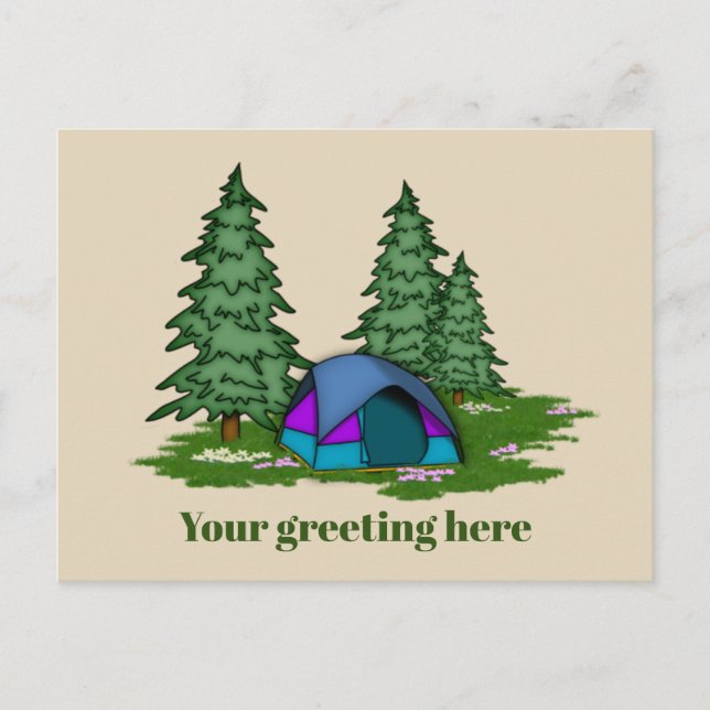 Anuncios Camping de carpa acampada suave añadir postal de s (Anverso)