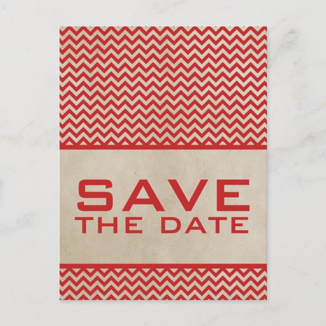 Anuncios Chevron de la Moda Roja salva la postal de fecha (Anverso)
