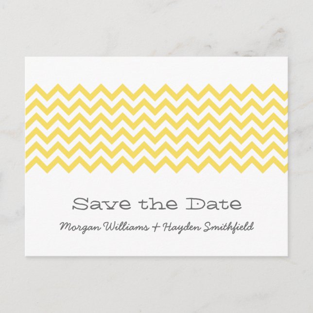 Anuncios Chevron simple amarillo salva la postal de fecha (Anverso)