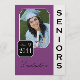 Anuncios clásicos de graduación de fotos moradas