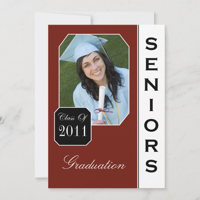 Anuncios clásicos de graduación de fotos rojas (Anverso)