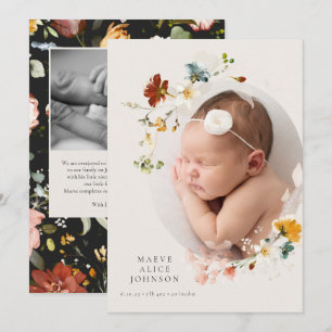 Anuncios clásicos del nacimiento de flores silvest