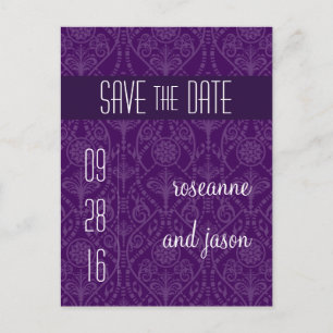 Anuncios Damask Art Deco Guardar postal de fecha