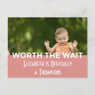 Anuncios de adopción con rayas modernas brillantes