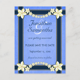 Anuncios de Ahorro de Fecha de Boda Azul Rústico