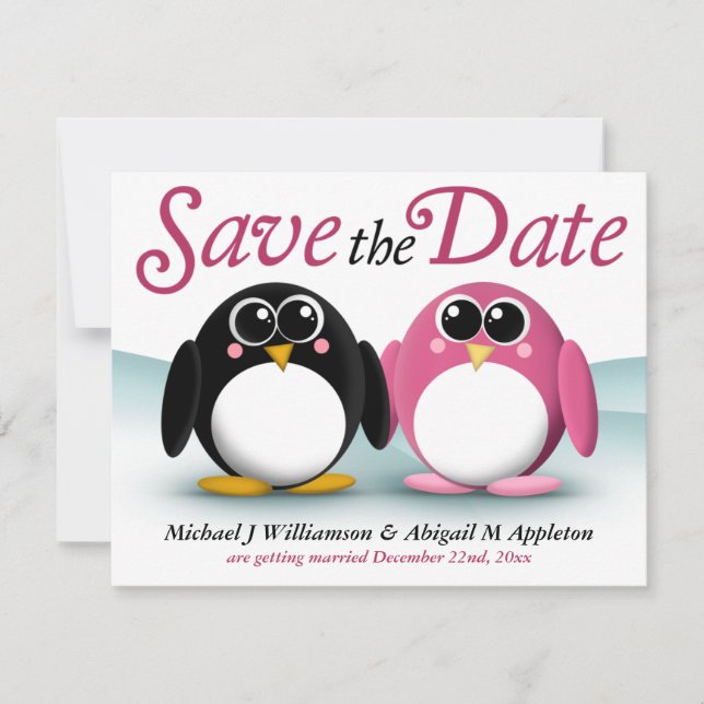Anuncios de Ahorro de la Fecha de Pingüinos Adorab (Anverso)