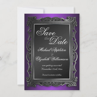 Anuncios de aviso de fecha de boda con marco gótic