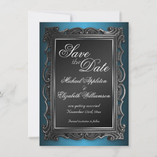 Anuncios de aviso de fecha de bodas con marco góti