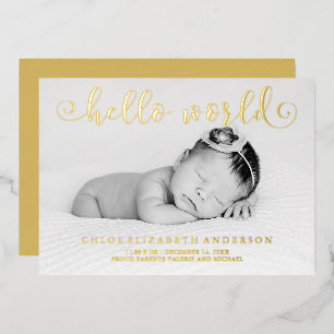 Anuncios de bebé con tipografía de lámina de oro f