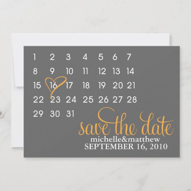 Anuncios de Boda Calendario Guardar la Fecha (Anverso)