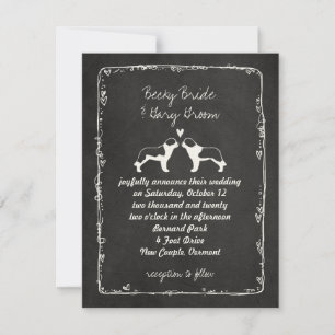 Anuncios de Boda con Siluetas de Perro San Bernard