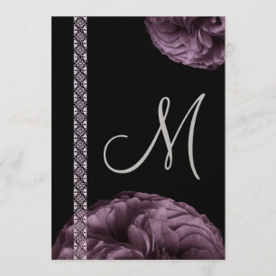 Anuncios de Boda de Rosas Purpúreas y Encaje