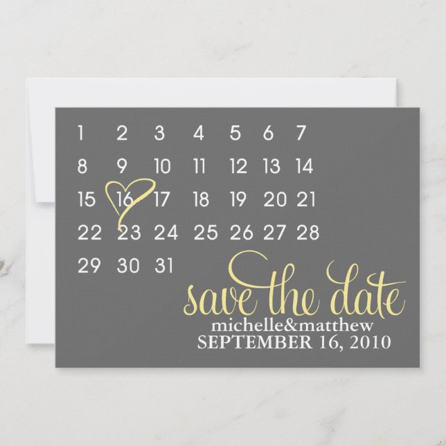 Anuncios de Boda Guardar Fecha en Calendario (Anverso)