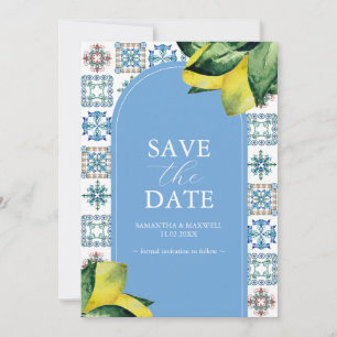 Anuncios de Boda Limón Amarillo y Azul Amalfi