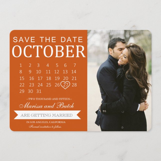 Anuncios de calendario de reserva de fecha | Boda (Anverso)