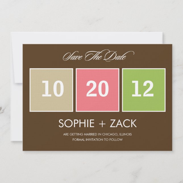 Anuncios de calendario en caja Save The Date (Marr (Anverso)