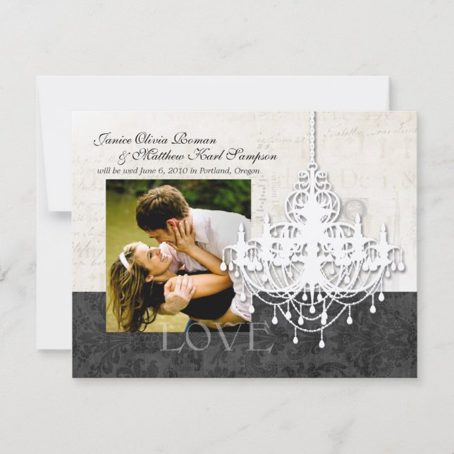 Anuncios de Chandelier Save the Date (Anverso)