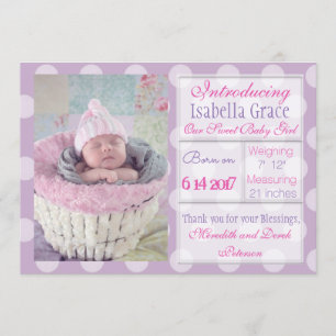 Anuncios de cumpleaños de niña morado bonito