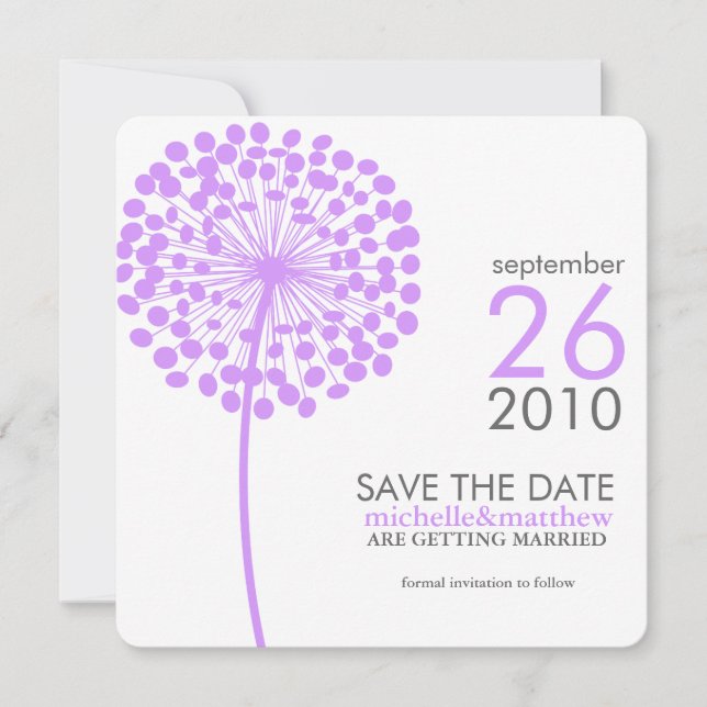 Anuncios de Dandelion Save the Date (Anverso)