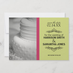 Anuncios de fecha de compromiso Pink & Lime Green