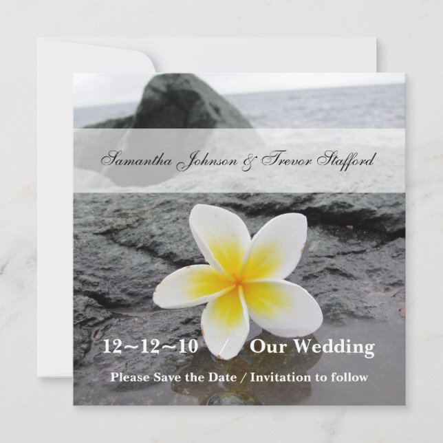 anuncios de Frangipani Wedding Save the Date (Anverso)