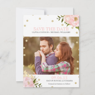 Anuncios de Glitter Peony Save the Date