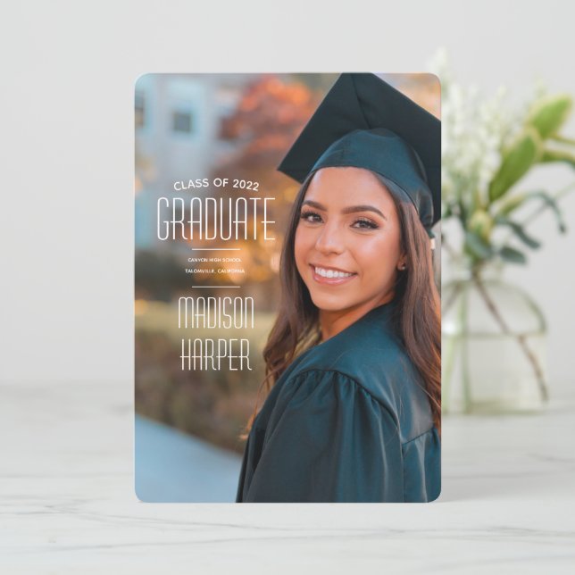 Anuncios de graduación | Azul del desierto (Anverso de pie)