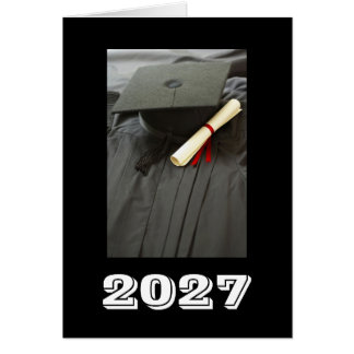Anuncios de graduación con foto 2027 en blanco por