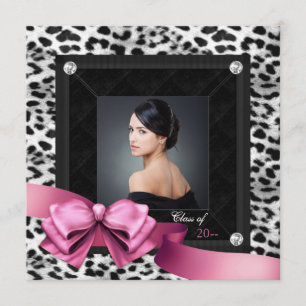 Anuncios de Graduación con Fotos de Leopardo Rosa