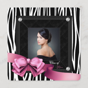 Anuncios de graduación con fotos de Pink Zebra