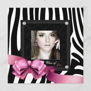 Anuncios de graduación con fotos de Pink Zebra