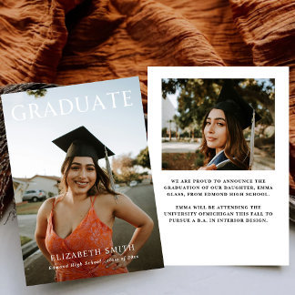 Anuncios de graduación con fotos simples modernos