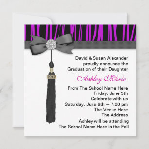 Anuncios de Graduación de Niñas Cebra Morada