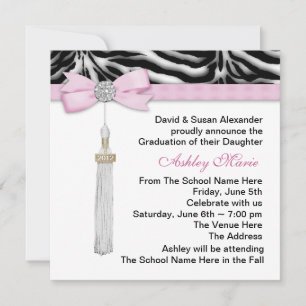 Anuncios de Graduación de Niñas Cebra Rosa