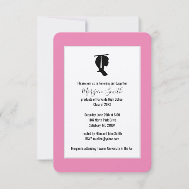 Anuncios de Graduación de Silhouette para Graduado (Anverso)