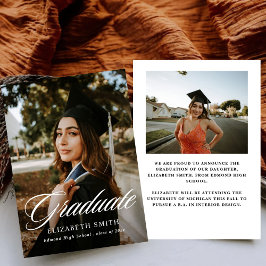 Anuncios de graduación minimalistas con 2 fotos