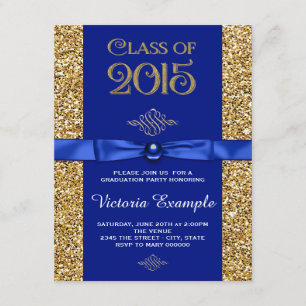 Anuncios de graduación Royal Blue and Gold