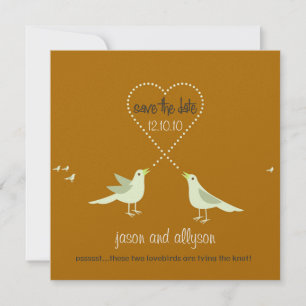 Anuncios de Guardar la Fecha con Lovebirds {Dorado