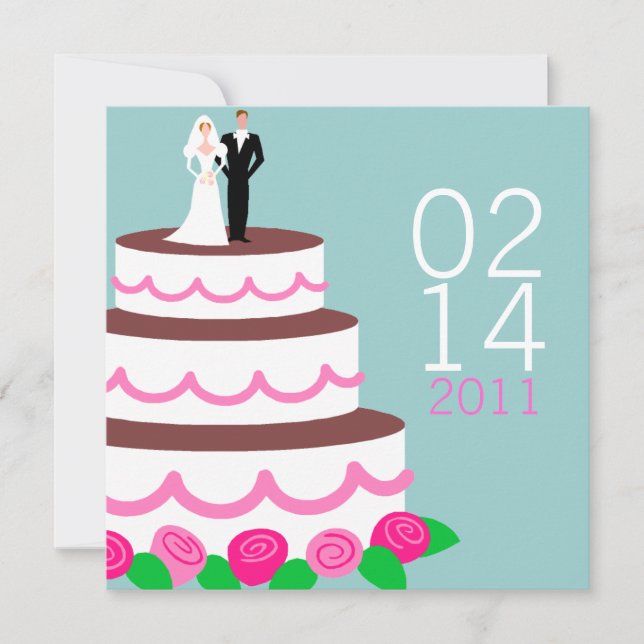 Anuncios de Guardar la Fecha {Torta de Boda} (Anverso)
