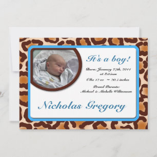 Anuncios de leopardo Print Blue Birth